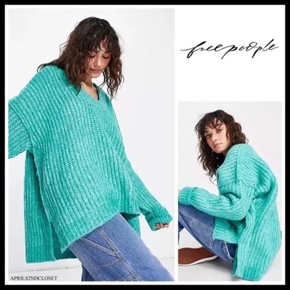 Free People Sweaters - FREE PEOPLE BOHO PULLOVER SWEATER RETRO 90s VIBES CHUNKY KNIT COZY PULLOVER A3C